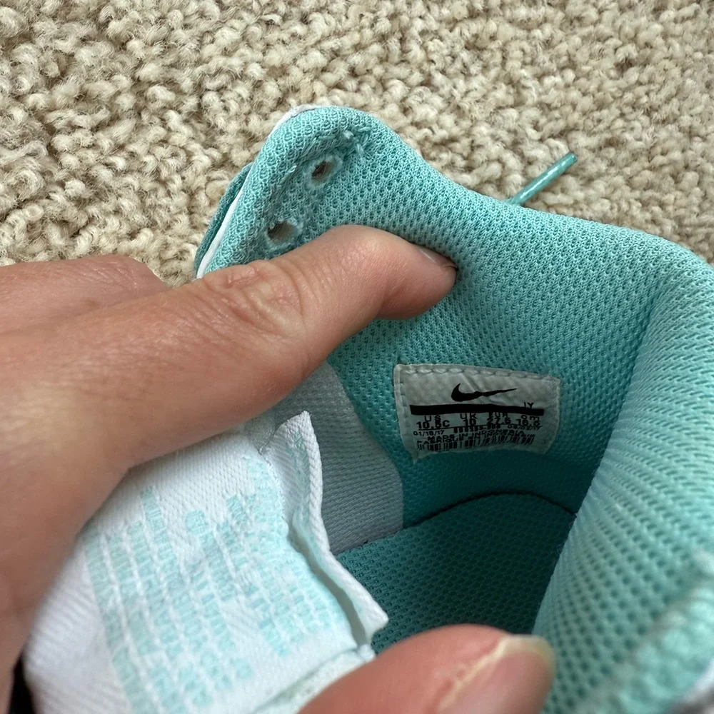 Nike Kids High-Top Sneakers Teal and White